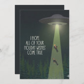 Cartes Pour Fêtes Annuelles Funny Anti-Trump UFO take our leaders Alien (Devant / Derrière)