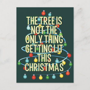 Cartes Pour Fêtes Annuelles Funny arbre de Noël Lit
