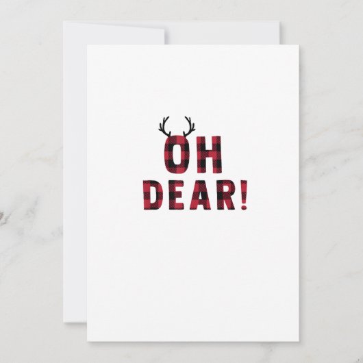 Cartes Pour Fêtes Annuelles Funny Attitude Oh Dear Plaid DeerFlat Holiday Card (Devant)