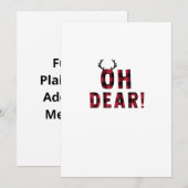 Cartes Pour Fêtes Annuelles Funny Attitude Oh Dear Plaid DeerFlat Holiday Card (Devant / Derrière)