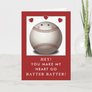 Cartes Pour Fêtes Annuelles Funny Baseball Valentine