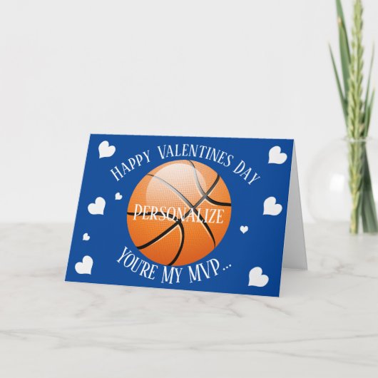 Cartes Pour Fêtes Annuelles Funny basketball My MVP Valentines (Devant)