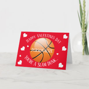 Cartes Pour Fêtes Annuelles Funny Basketball Slam Dunk Valentines