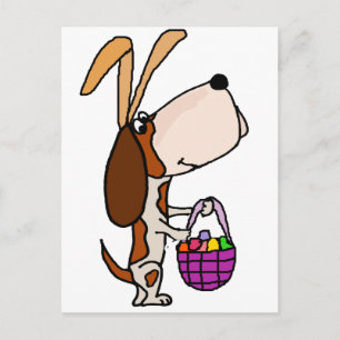 Cartes Pour Fêtes Annuelles Funny Basset Hound Dog Easter Bunny