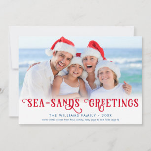 Cartes Pour Fêtes Annuelles Funny Beach Christmas Coastal