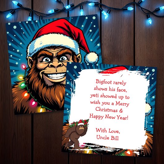 Cartes Pour Fêtes Annuelles Funny Bigfoot Sasquatch Yeti Christmas