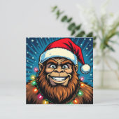 Cartes Pour Fêtes Annuelles Funny Bigfoot Sasquatch Yeti Christmas (Debout devant)