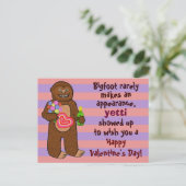 Cartes Pour Fêtes Annuelles Funny Bigfoot Valentine's Day Pun (Debout devant)