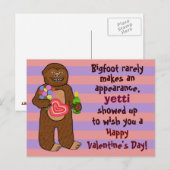 Cartes Pour Fêtes Annuelles Funny Bigfoot Valentine's Day Pun (Devant / Derrière)