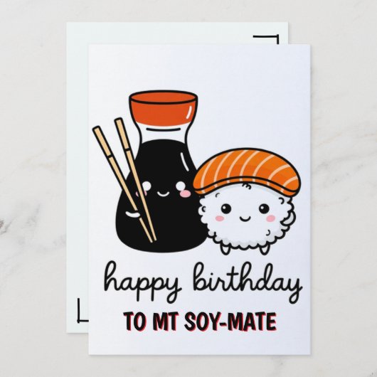 Cartes Pour Fêtes Annuelles Funny Birthday Card - Soy Mate Card (Devant / Derrière)