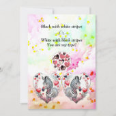 Cartes Pour Fêtes Annuelles Funny Black White Stripes Zebra Couple Valentines (Devant)
