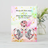 Cartes Pour Fêtes Annuelles Funny Black White Stripes Zebra Couple Valentines (Debout devant)