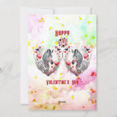 Cartes Pour Fêtes Annuelles Funny Black White Stripes Zebra Couple Valentines (Dos)