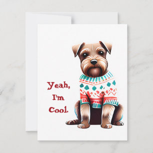 Cartes Pour Fêtes Annuelles Funny Border Terrier dans le pull de Noël