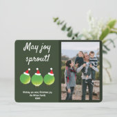 Cartes Pour Fêtes Annuelles Funny Brussels Sproues Photo Noël (Debout devant)
