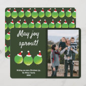 Cartes Pour Fêtes Annuelles Funny Brussels Sproues Photo Noël (Devant / Derrière)