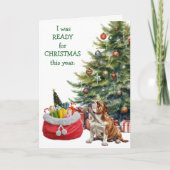 Cartes Pour Fêtes Annuelles Funny Bulldog prêt pour Noël (Devant)