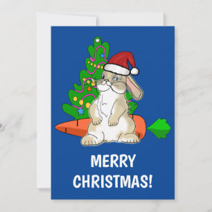 Cartes Pour Fêtes Annuelles Funny Bunny Père Noël Joyeux Noël personnalisable