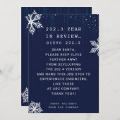 Cartes Pour Fêtes Annuelles Funny Business Year in Review Engineer Noël (Devant / Derrière)