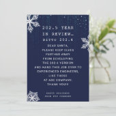 Cartes Pour Fêtes Annuelles Funny Business Year in Review Engineer Noël (Debout devant)