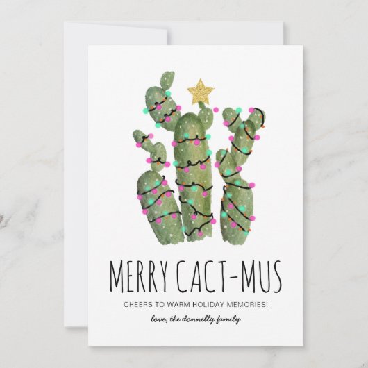 Cartes Pour Fêtes Annuelles Funny Cactus Noël (Devant)