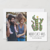 Cartes Pour Fêtes Annuelles Funny Cactus Photo de Noël (Devant)