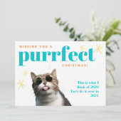 Cartes Pour Fêtes Annuelles Funny Cat Adieu 2020 Faites-le pendant 2021 Noël (Debout devant)