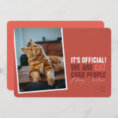Cartes Pour Fêtes Annuelles Funny Cat Christmas Card Red Meowy Christmas (Devant / Derrière)