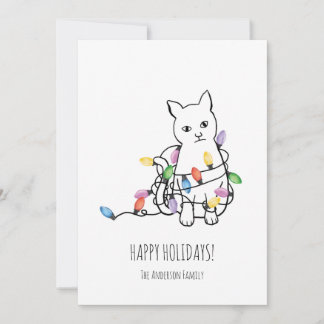 Cartes Pour Fêtes Annuelles Funny Cat Christmas Holiday Card