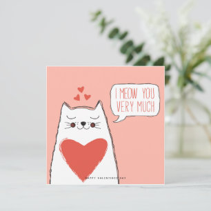 Cartes Pour Fêtes Annuelles Funny Cat Valentines Day Greeting Card
