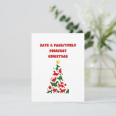 Cartes Pour Fêtes Annuelles Funny Chat Arbre de Noël (Debout devant)