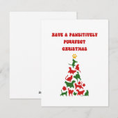 Cartes Pour Fêtes Annuelles Funny Chat Arbre de Noël (Devant / Derrière)