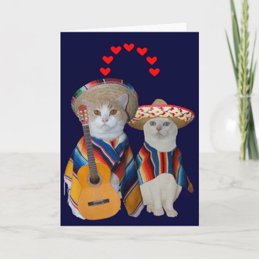Cartes Pour Fêtes Annuelles Funny Chat espagnol Valentine pour mari (Devant)