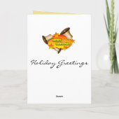 Cartes Pour Fêtes Annuelles Funny Chat Noir et Or Noël (Dos)