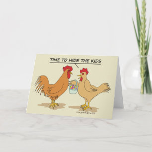 Cartes Pour Fêtes Annuelles Funny Chicken Easter Egg Hunt