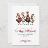 Cartes Pour Fêtes Annuelles Funny Chickens Artistic Christmas Greeting Card (Devant)