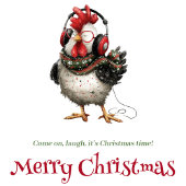 Cartes Pour Fêtes Annuelles Funny Chickens Artistic Christmas Greeting Card
