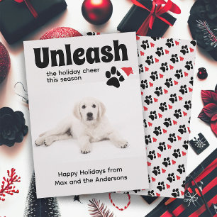 Cartes Pour Fêtes Annuelles Funny Chien Pet Pup Photo Joyeuses Vacances Vacanc