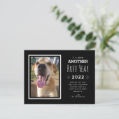 Cartes Pour Fêtes Annuelles Funny Chien photo ruff année 2022 Noir Noël (Debout devant)