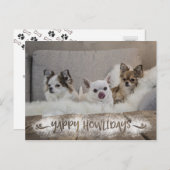 Cartes Pour Fêtes Annuelles Funny Chien Photo Snowy YAPPY HOWLIDATS (Devant / Derrière)