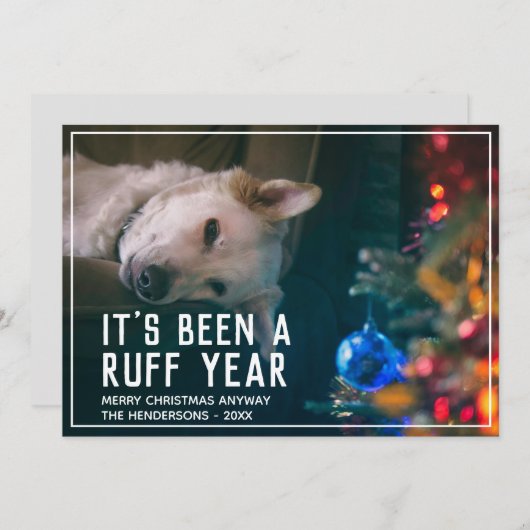Cartes Pour Fêtes Annuelles Funny Chien Ruff Année 2020 (Devant / Derrière)