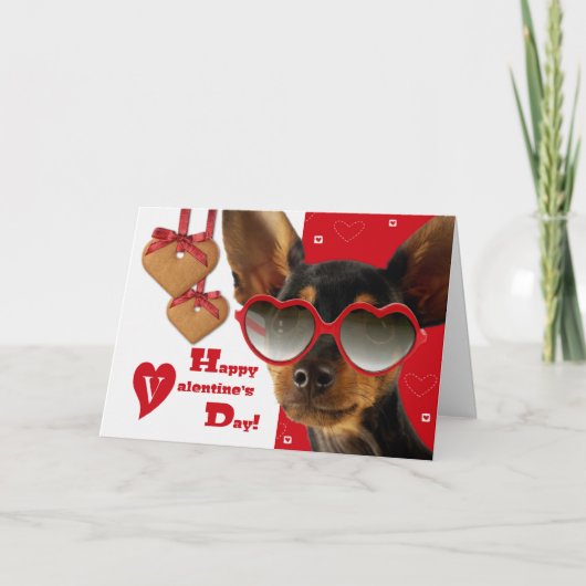Cartes Pour Fêtes Annuelles Funny Chien Valentine's Day Custom (Devant)