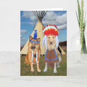 Cartes Pour Fêtes Annuelles Funny Chiens amérindiens Valentine