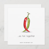 Cartes Pour Fêtes Annuelles Funny Chili Pepper Couple Valentines Day Card (Devant / Derrière)