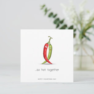 Cartes Pour Fêtes Annuelles Funny Chili Pepper Couple Valentines Day Card