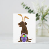 Cartes Pour Fêtes Annuelles Funny Chocolate Labrador Retriever Easter Art (Debout devant)