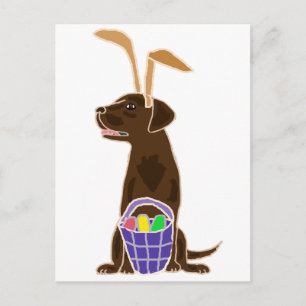 Cartes Pour Fêtes Annuelles Funny Chocolate Labrador Retriever Easter Art