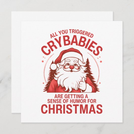 Cartes Pour Fêtes Annuelles Funny Christmas Anti Woke Santa Claus (Devant / Derrière)