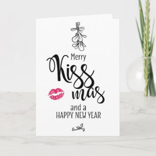 Cartes Pour Fêtes Annuelles Funny Christmas Card Merry Kissmas Bonjour