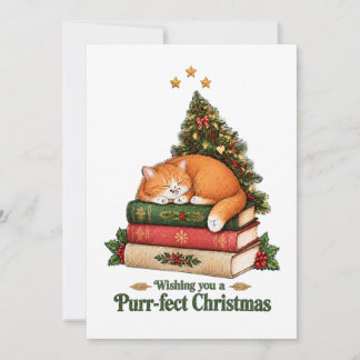 Cartes Pour Fêtes Annuelles Funny Christmas Card - Purr-fect Christmas - Cute